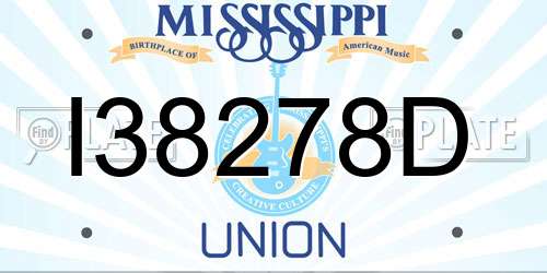 I38278D Mississippi License Plate