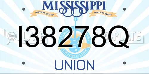 I38278Q Mississippi License Plate