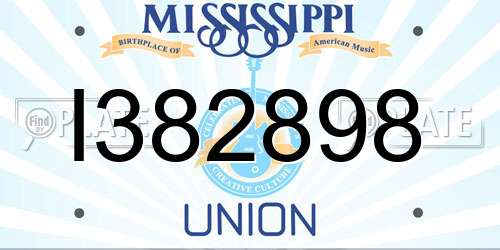I382898 Mississippi License Plate