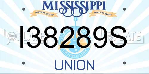 I38289S Mississippi License Plate