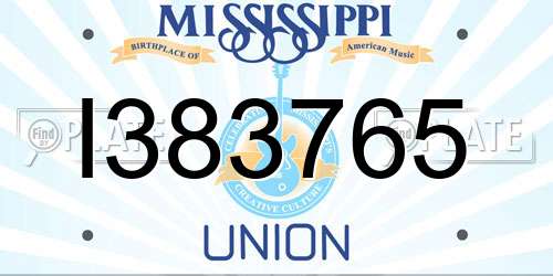 I383765 Mississippi License Plate