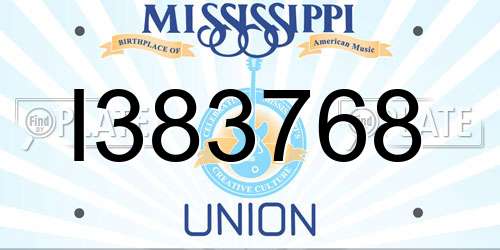 I383768 Mississippi License Plate