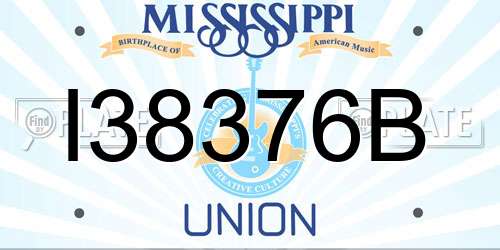 I38376B Mississippi License Plate