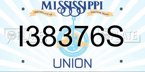 I38376S Mississippi License Plate