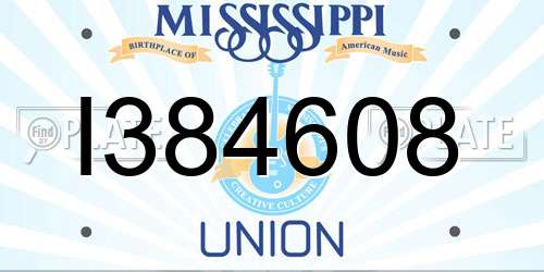 I384608 Mississippi License Plate