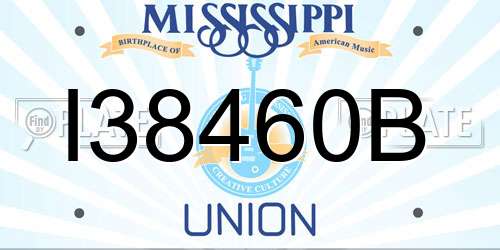 I38460B Mississippi License Plate