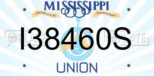 I38460S Mississippi License Plate