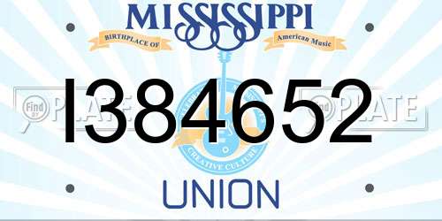 I384652 Mississippi License Plate