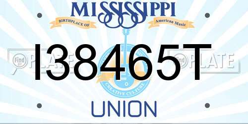 I38465T Mississippi License Plate