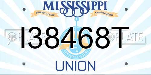I38468T Mississippi License Plate