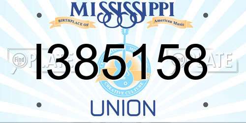 I385158 Mississippi License Plate