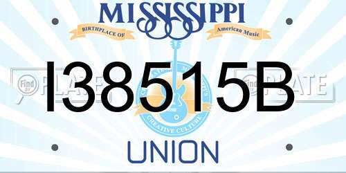 I38515B Mississippi License Plate