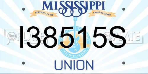 I38515S Mississippi License Plate