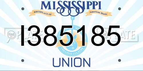 I385185 Mississippi License Plate
