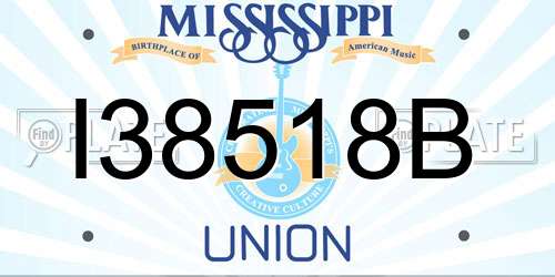 I38518B Mississippi License Plate