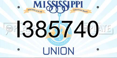 I385740 Mississippi License Plate