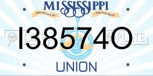 I38574O Mississippi License Plate