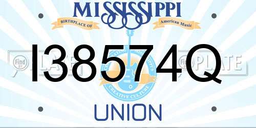 I38574Q Mississippi License Plate