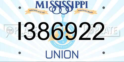 I386922 Mississippi License Plate