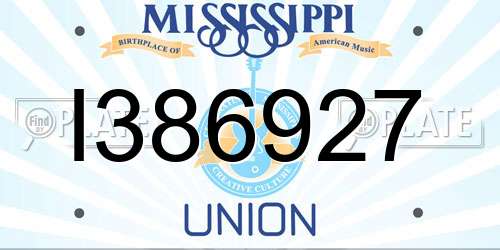 I386927 Mississippi License Plate