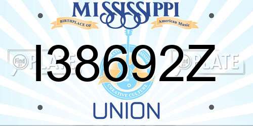 I38692Z Mississippi License Plate