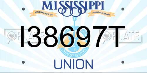 I38697T Mississippi License Plate