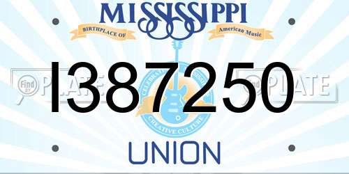 I387250 Mississippi License Plate