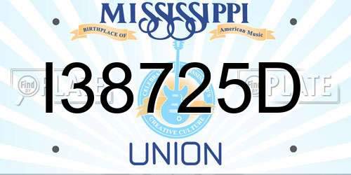 I38725D Mississippi License Plate