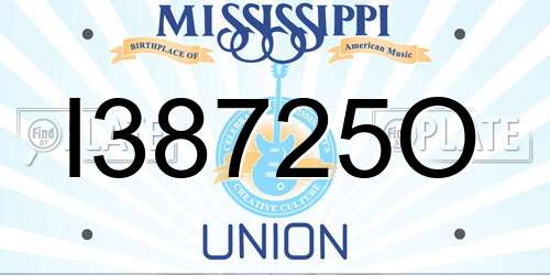 I38725O Mississippi License Plate