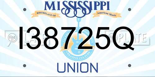 I38725Q Mississippi License Plate