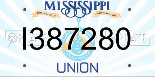 I387280 Mississippi License Plate
