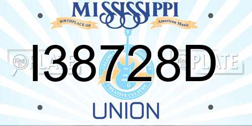 I38728D Mississippi License Plate