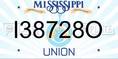 I38728O Mississippi License Plate