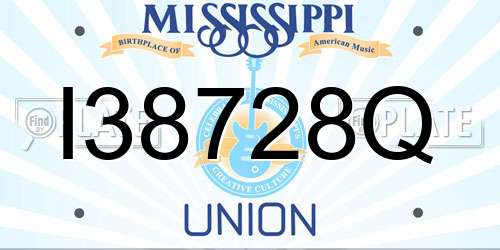 I38728Q Mississippi License Plate