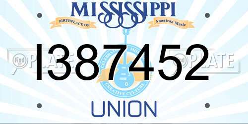 I387452 Mississippi License Plate