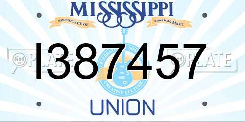 I387457 Mississippi License Plate