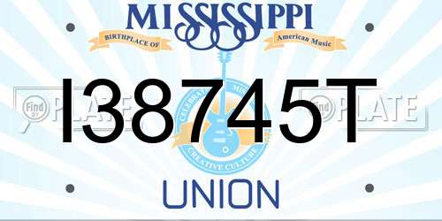 I38745T Mississippi License Plate