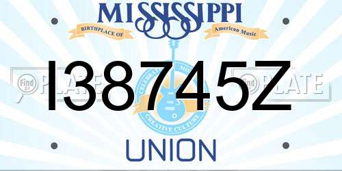 I38745Z Mississippi License Plate