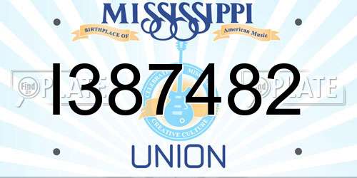 I387482 Mississippi License Plate