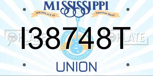 I38748T Mississippi License Plate