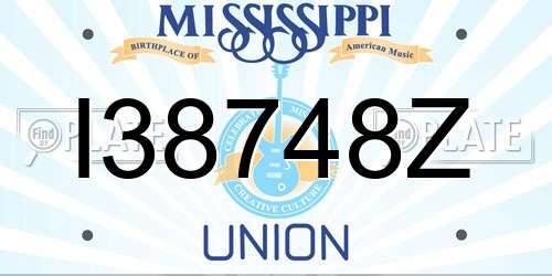 I38748Z Mississippi License Plate