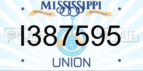 I387595 Mississippi License Plate