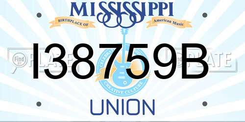 I38759B Mississippi License Plate