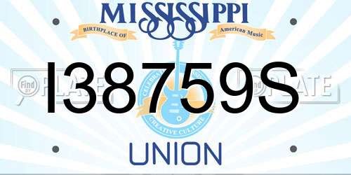 I38759S Mississippi License Plate