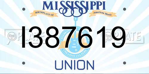I387619 Mississippi License Plate