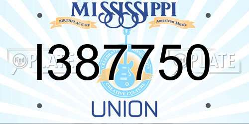 I387750 Mississippi License Plate