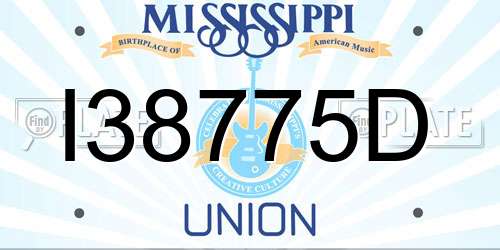 I38775D Mississippi License Plate