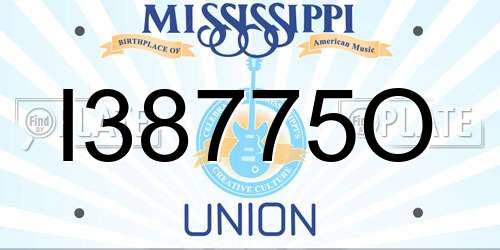 I38775O Mississippi License Plate