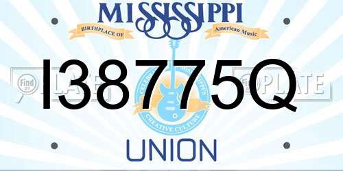 I38775Q Mississippi License Plate