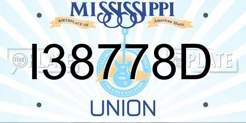 I38778D Mississippi License Plate